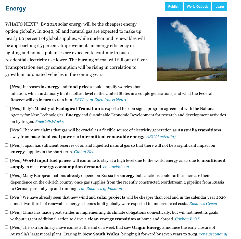 Future Planning - Energy Sector